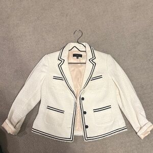 Talbots Cream Blazer with Black Trim